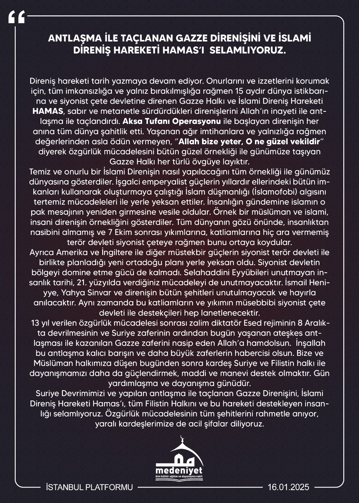 gazze ve hamas basın açıklaması 2