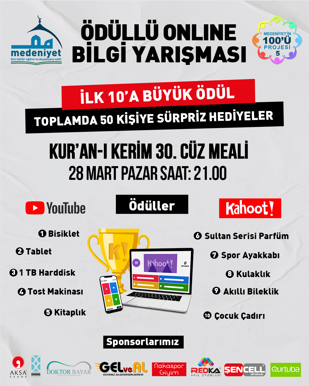 kahoot bilgi yarışması 30. cüz 2