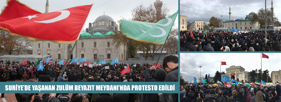 suriyede yasanan zulüm protesto